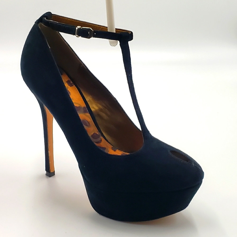 Sam Edelman Black Suede Platform Mary Jane
